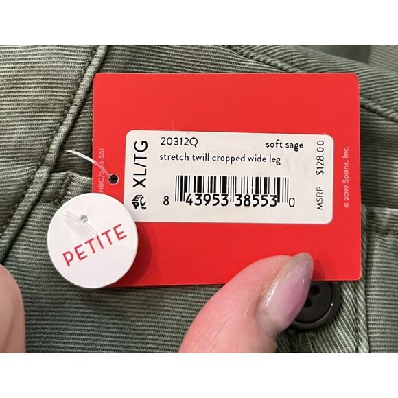 Spanx Soft Sage Stretch‎ Twill Cropped Wide Leg Women's Pants Size XL Petite - Picture 4 of 6